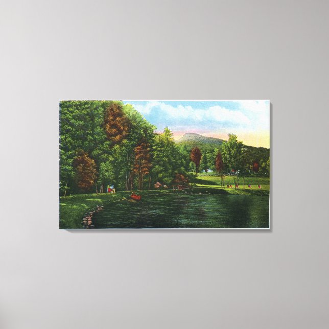 Scenvy över Shadow Sjö och indisk huvud Canvastryck (Framsida)