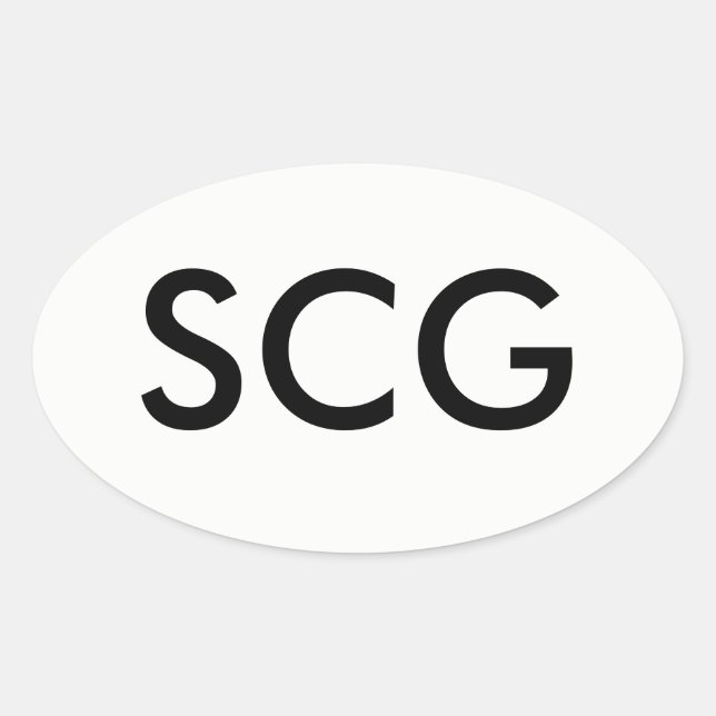 SCG-dekal Ovalt Klistermärke (Framsida)
