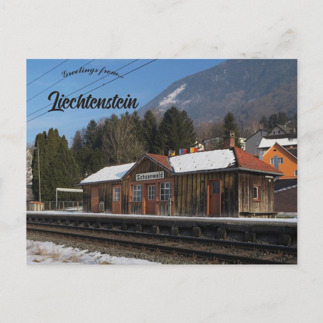 Schaanwald järnvägsstation Liechtenstein Vykort (Framsida)