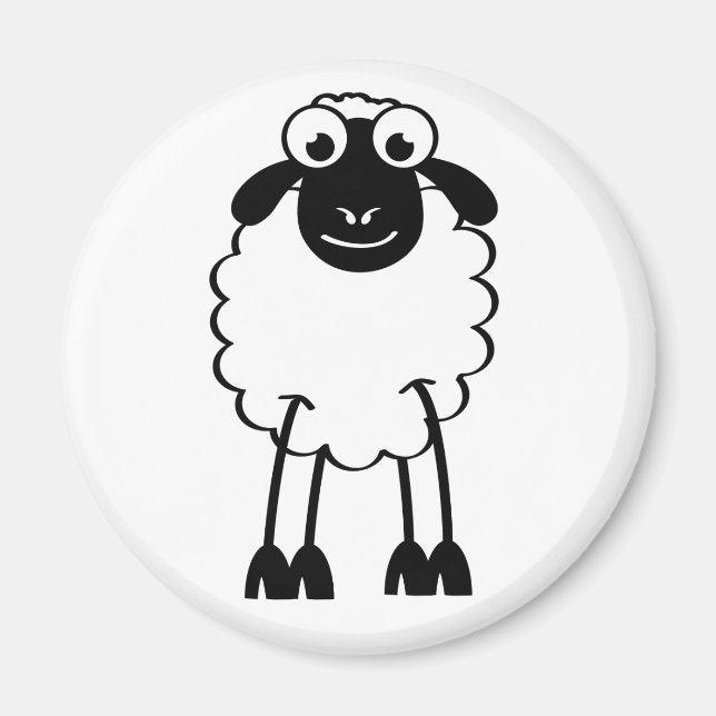 Schaap, med zwarte schapen. Slapen-dromen Magnet (Framsidan)