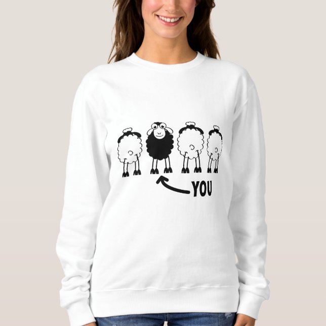 Schaap, witte of zwarte schapen van de familie  t shirt (Framsida)