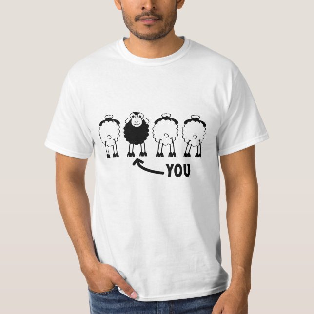 Schaap, witte of zwarte schapen van de familie t shirt (Framsida)