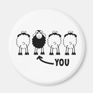 Schaap, witte zwarte schapen van de familie magnet