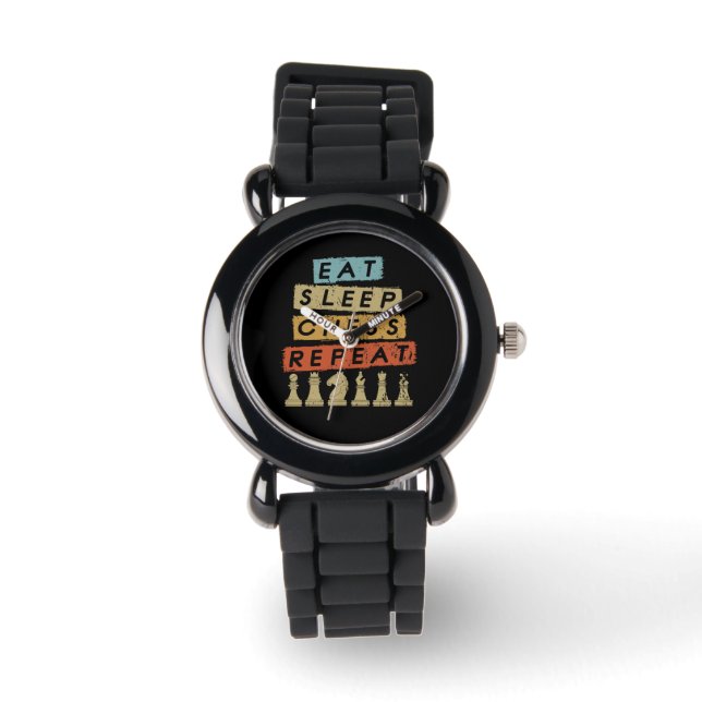 Schack - Ät Sova Schack Upprepa Armbandsur (Framsida)