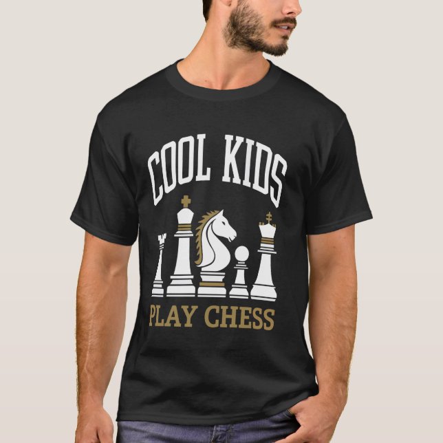 Schack Coola Barn Spelar Schack Drottning Kung Häs T Shirt (Framsida)