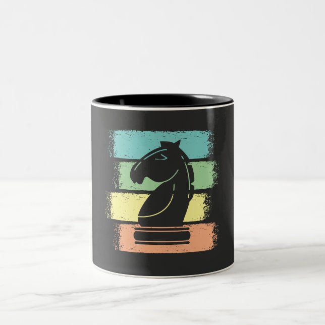 Schack Häst Retro Två-Tonad Mugg (Center)