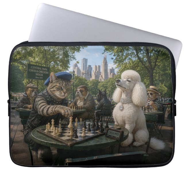 Schack matt i Central Park nr 1 Laptop Fodral (Framsidan)