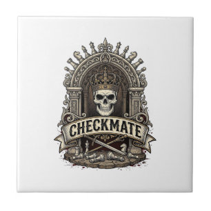 Schack Matt Skalle Kung Vintage Schack Kakelplatta