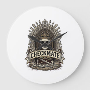 Schack Matt Skalle Kung Vintage Schack Stor Klocka