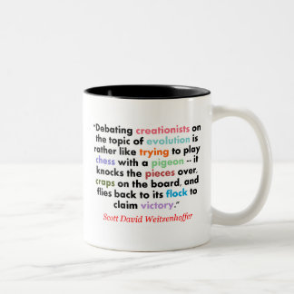 Schack med en duva Två-Tonad mugg