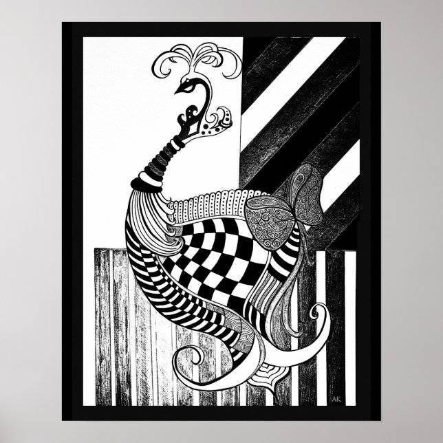 Schack och Bow DAY-illustration för påk i bläck Poster (Framsidan)
