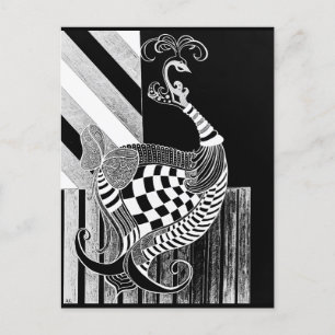 Schack och Bow NIGHT-illustration Vykort