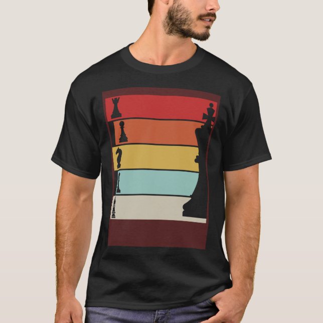 Schack Retrospelare Schackbräde T Shirt (Framsida)