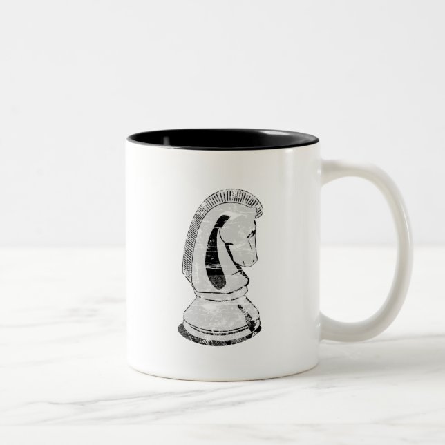 schack - riddare Två-Tonad mugg (Höger)