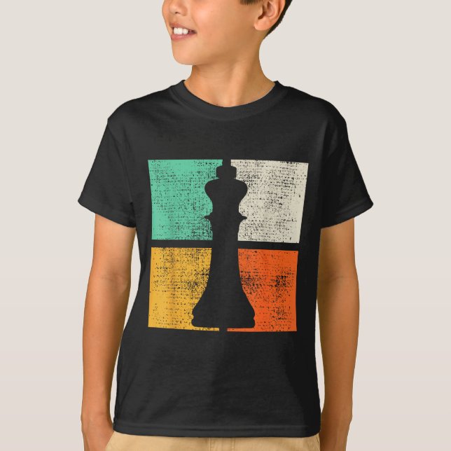Schack Schackfigurer Kung Spelare  T Shirt (Framsida)