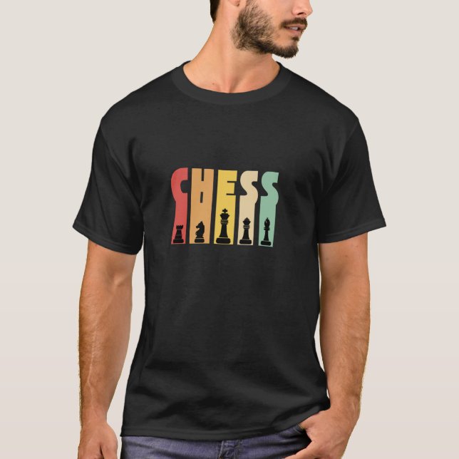 SCHACK, Schackmatt i retrostil, Schackklubbens brä T Shirt (Framsida)