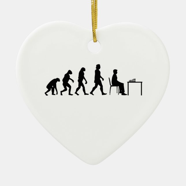 Schack - Schackspelare Evolution Julgransprydnad Keramik (Framsidan)