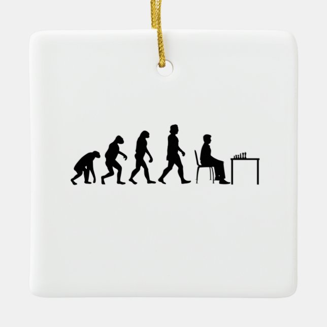 Schack - Schackspelare Evolution Julgransprydnad Keramik (Framsida)