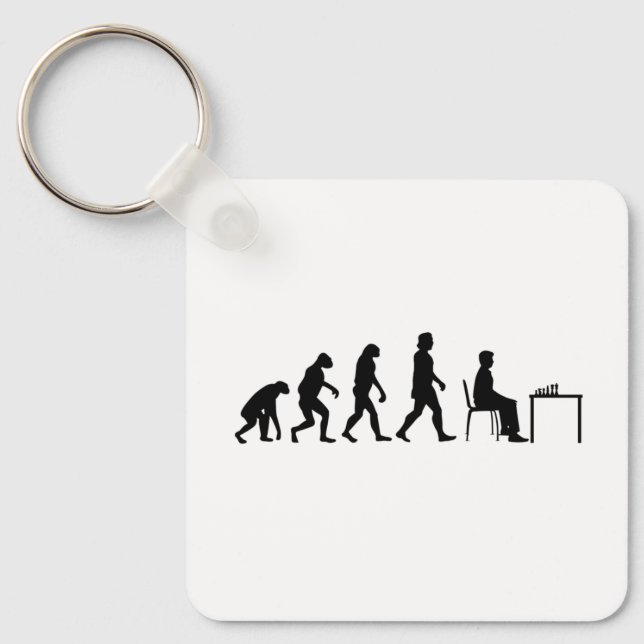 Schack - Schackspelare Evolution Nyckelring (Framsida)