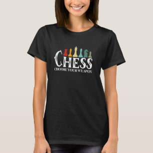 Schack - Välj ditt vapen Retro färger Schackpjäs T Shirt