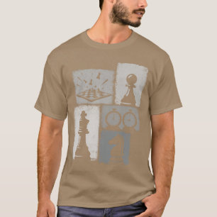 Schack Vintage Collage Spelare Stormästare Brädspe T Shirt