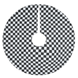 SCHACKBRÄDE! (en svart- & vitdesign) ~ Julgransmatta Borstad Polyester
