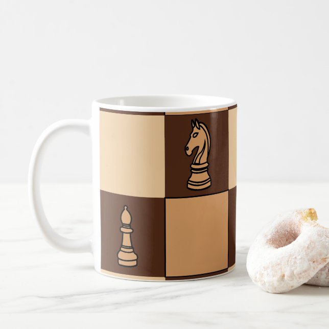 Schackbräde Schackspelare Kaffemugg (Med munk)