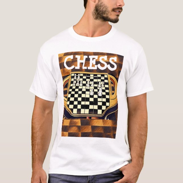  SCHACKBRÄDE STIL T SHIRT (Framsida)