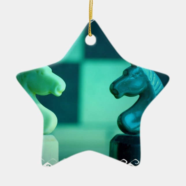 Schackbräderiddareprydnad Julgransprydnad Keramik (Framsidan)