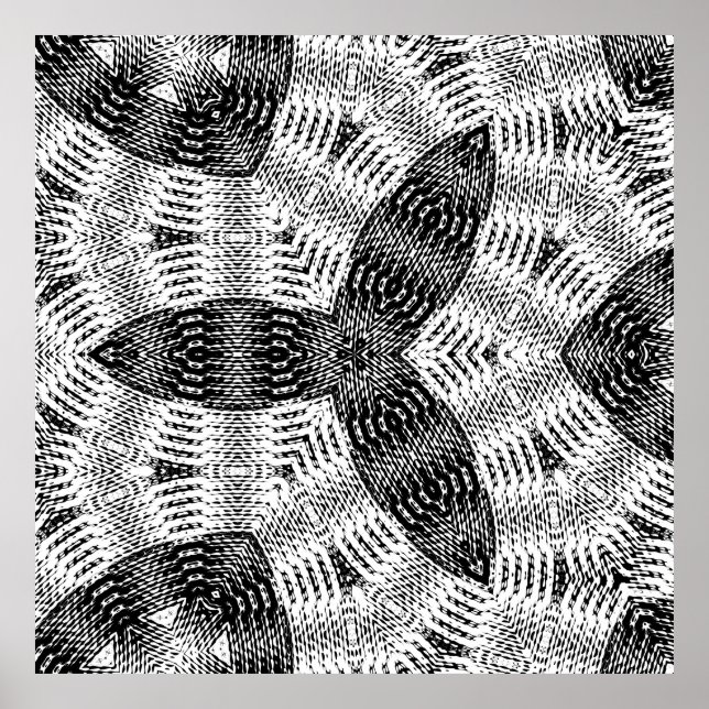 Schackbrädesformad sinusvågsdistorsion speglad 8x8 poster (Framsidan)