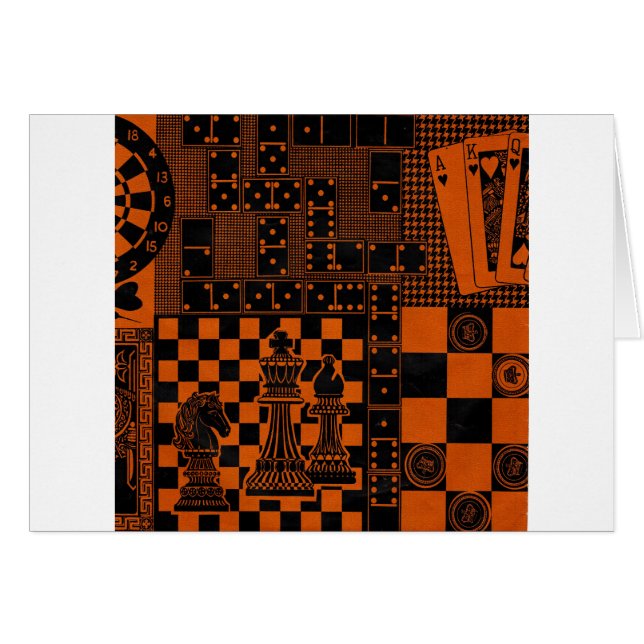 schackdominodominodominodominoområden för checkers hälsningskort (Framsidan Horizontal)