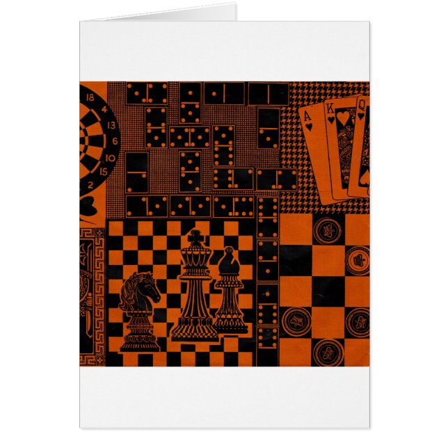 schackdominodominodominodominoområden för checkers hälsningskort (Framsidan)