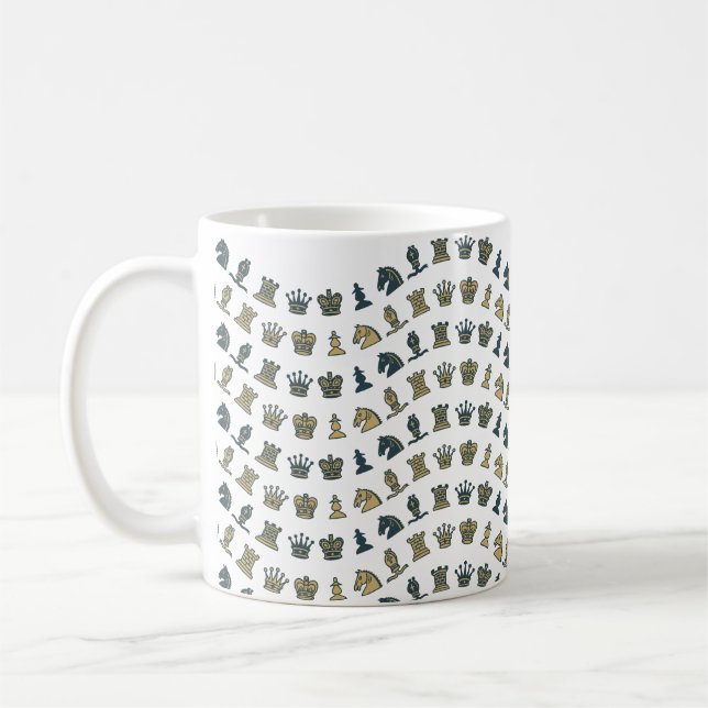 Schacket lappar i vågarmugg kaffemugg (Vänster)