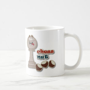 Schacket pantsätter, schacknöt och kastanjer kaffemugg