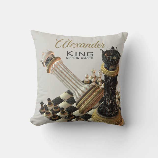 Schacket stiger ombord schackmästare kudde (Framsida)