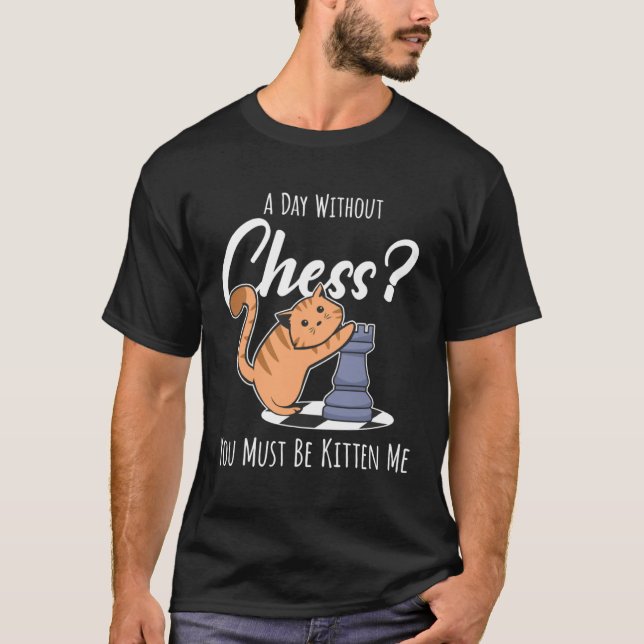Schackfigur Schackbräde I Katt Katt Kattunge T Shirt (Framsida)