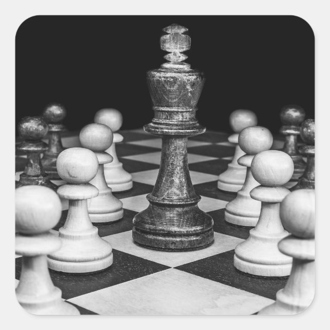 schackklistermärken fyrkantigt klistermärke (Framsida)