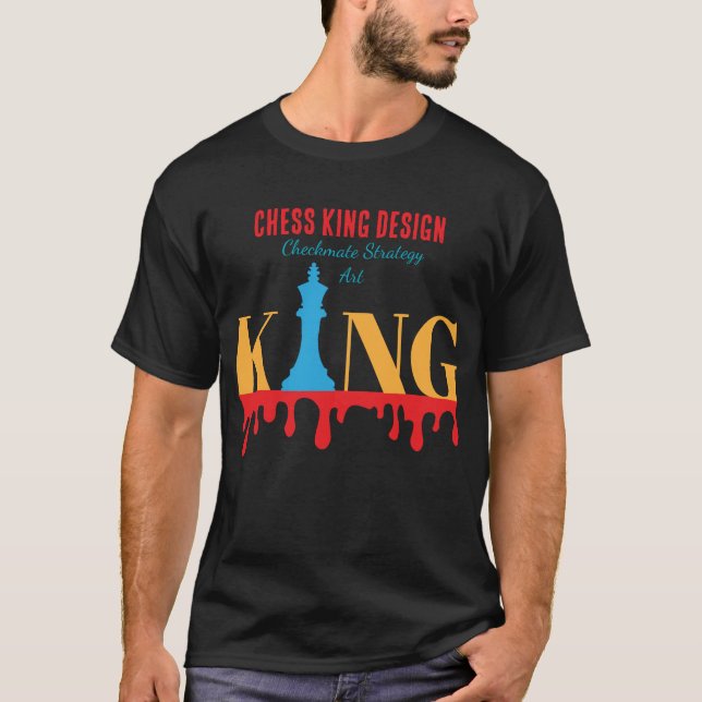 Schackkung Design – Schackmatt Strategi Konst T Shirt (Framsida)