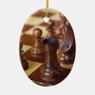 Schackmahogny Julgransprydnad Keramik