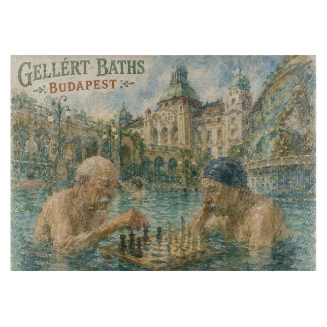 Schackmatch Gellert Baths Budapest Ungern (Framsidan)
