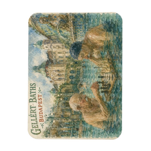 Schackmatch Gellert Baths Budapest Ungern Magnet (Vertikal)
