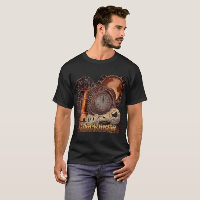 Schackmatt Steampunk utslagsplats Tee Shirt (Hel framsida)