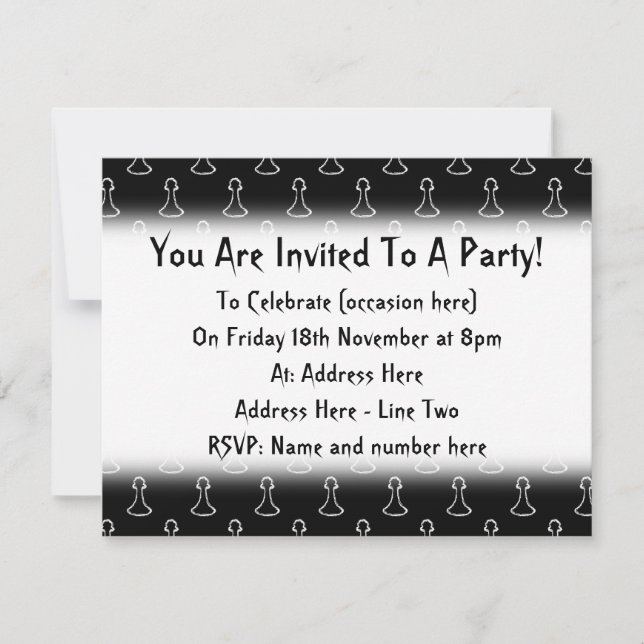 Schackmönster i svart och White. Inbjudningar (Framsida)