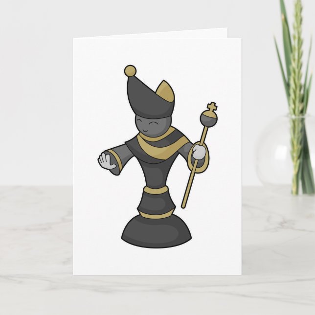 Schackpjäs Biskopsstav Schack Kort (Framsida)