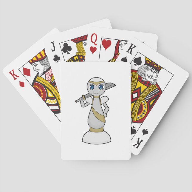 Schackpjäs Bonde Svärd Schack Casinokort (Baksidan)