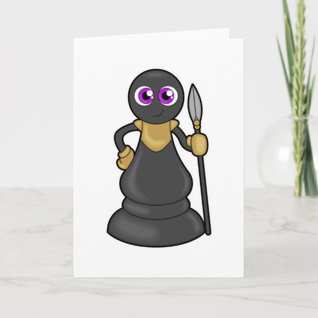 Schackpjäs Bonde vid Schack med Spjuthuvud Kort (Framsida)