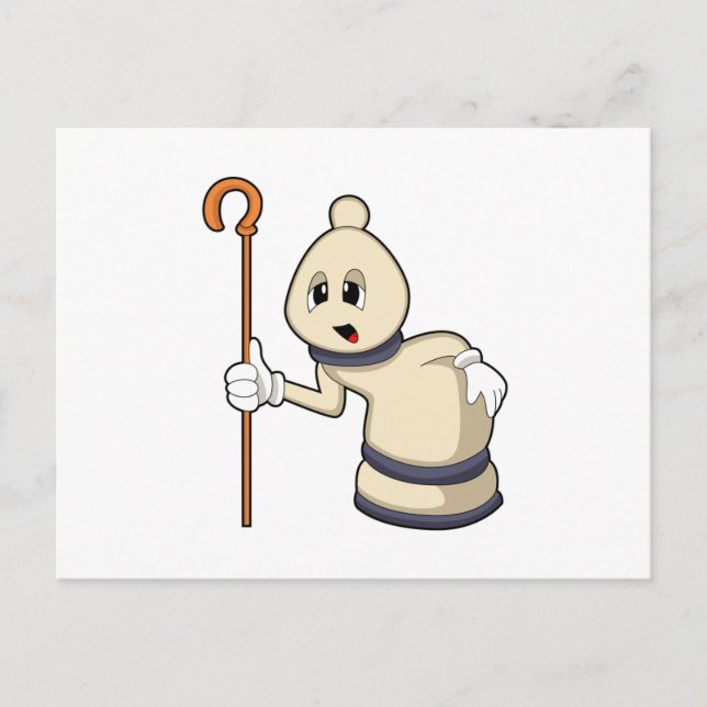 Schackpjäs Löpare vid schack Vykort (Framsida)