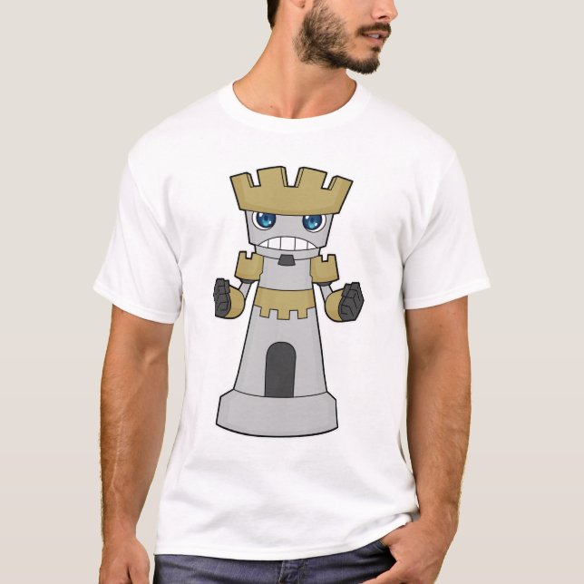 Schackpjäs Torn Schack T Shirt (Framsida)