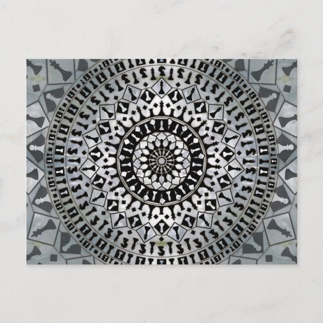 Schackpjäser Mandala Vykort (Framsida)