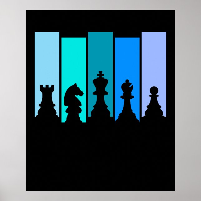 Schackpjäser Silhuett Poster (Framsidan)